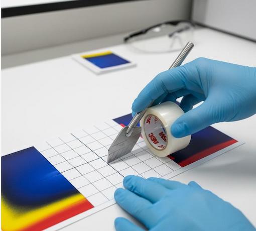 Pemeriksaan daya lekat tinta digital printing pada permukaan media cetak